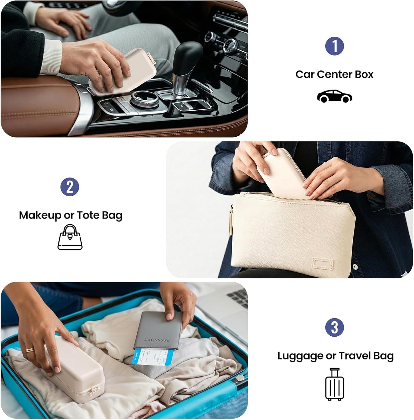 NEW Foldable Weekly Pill Organizer with Extra Grid, Portable 7 Day Box Once / 1 Time a Day, Week Daily Medicine - Large Travel Case Holder Dispenser for Vitamin, Supplement-Khaki Khaki