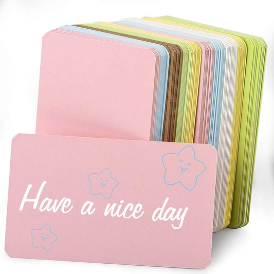 100pcs 3.54"x2" Blank Kraft Paper Business Card, Words Message Notes paper Tags, Mini Craft Cardboard Festival gifts - 6 colors