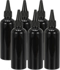 Plastic Applicator Bottle, 6 Pcs 3.4oz(100ml) Leak Proof Refillable Empty Dispenser Container Squeeze Bottle with Twist Top Cap for Hair Ink Liquid Sauces, Black -
