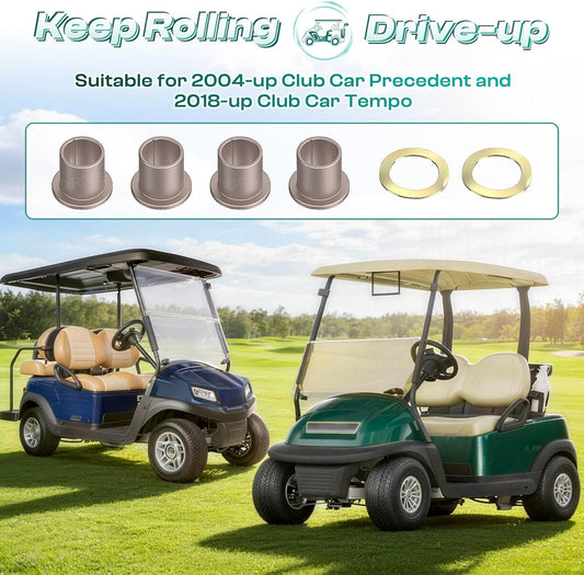 Club Car Precedent King Pin Steering Knuckle Bushing Kit,Spindle for 2004-Up and 2018-up Tempo Gas Electric Golf Cart 102288201, 102288401 -