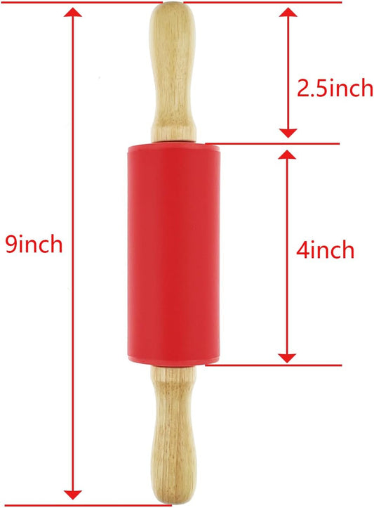 6 Pack Mini Small Rolling Pin for Kids, Kids Wooden Handle (9 Inch) 9 Inch
