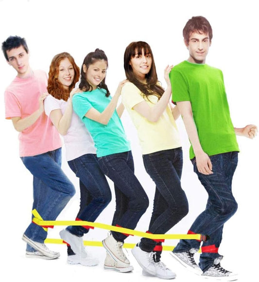 Cooperative Band Walker 5-Legged Race Set Game Teamwork Training for Children Adult, 6-Legged 2 Sets -