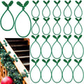 20 Pcs Christmas Inches and 16 Set Decorative Garland Twist Ties Decor for Xmas Holiday Lights Bannisters Stairways Railings (Green) Green -
