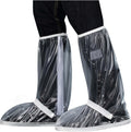 Waterproof Rain Shoe Covers Men Reusable Foldable Snow Boot with Reflector Non Slip Protector for Raining Day,Cycling,Gardening,Fishing,Hiking, Farming Transparent X-Large