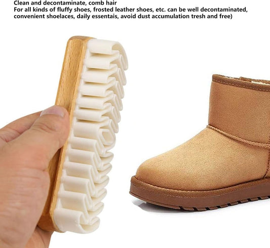 Suede Brush, Snow Boots 2 Pcs Brushes Shoes Cleaner Crepe Matte Scrubber for Dress and Boot Care