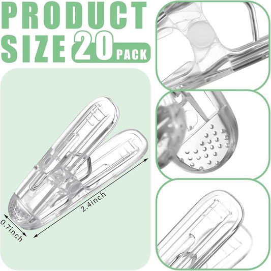 Plastic clips - pack of 20 - Balloon arch clips - Plastic spring clips - 2.4 inches - Sturdy clips - For balloon arch sets - Birthday decorations - Crafting - Backdrops - Clear.