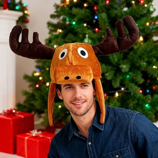 Funny reindeer antlers - elk warmers - hunter boots - funny animal theme - 3D reindeer - men's and women's clothing - role-play - Christmas reindeer costume - headwear accessories.