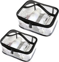 Transparent toilet bags - 2 pieces of portable makeup bags. Transparent cosmetic bag with handle - zip - waterproof travel bag.