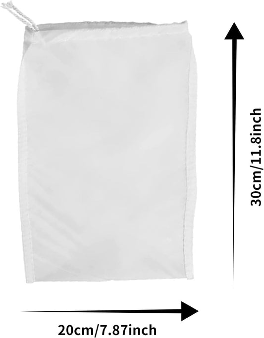 3 reusable micron fine mesh filter bags - drawstring filter bags for cold coffee with cheesecloth - fine mesh nylon filter bags - washable filter bags for juice - wine - homebrewed beer - brewing and hops (200 mesh).