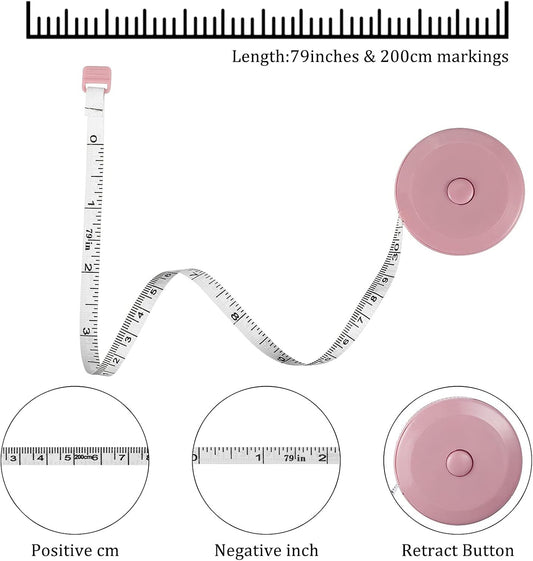 Meetlinten 3 pieces 200 cm/79 inch Sewing measuring tapes Retractable measuring tapes for measuring length, bust and waist.