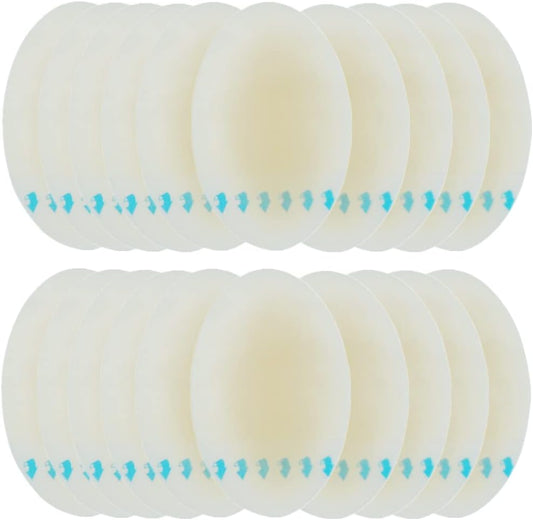 Pack of 20 invisible hydrocolloid gel blister plasters for fingers, toes, heels and skin (size: 37 x 55 mm).