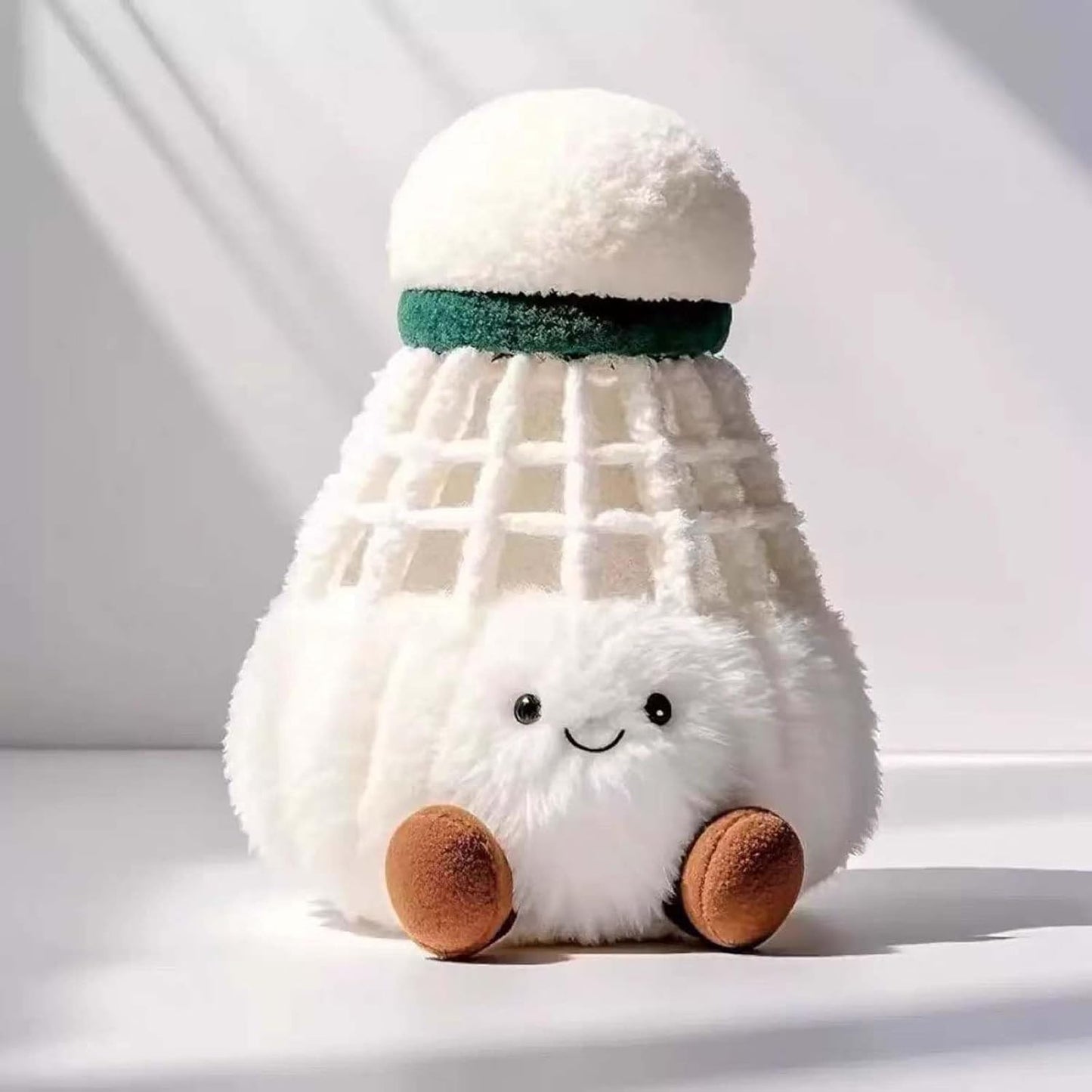Shady cuddle - Badminton keychain Plush doll - Soft stuffed doll Sports character keychain Hanger Birthday gift (B)