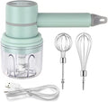 Handheld cordless electric blender - comes with 3 accessories - portable multi-functional food blender - can be used to blend eggs, whip cream, and chop garlic.