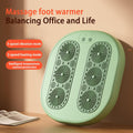 Foot warming cushion - Electric foot warming cushion - Foot warmer - 3 temperature settings - Built-in 6 manual massage heads - Suitable for home, office and dormitories - Warming cushions (green)