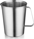 Stainless Steel Measuring Jug - 304 Stainless Steel - with Handle and Spout - Metal Pitcher with oz and ml Markings - 64 oz / 2 Litres (8 Cups) - Extra Strong Pitcher