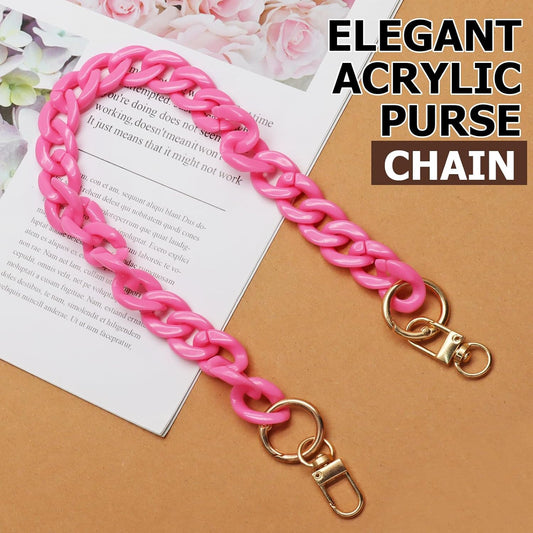 Biaungdo Acrylic Purse Chain Strap, Luxury Acrylic Handbag Strap Replacement, Short Purse Chain Handles Clutches Handles