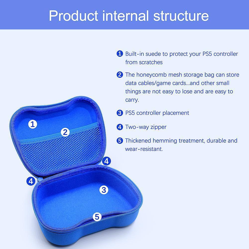 Gaming Controller Travel Carrying Case Compatible with Playstation 5 Wireless Controllers. Protective Storage Holder Bag Cover for PS5 Console (Box Only)-Red