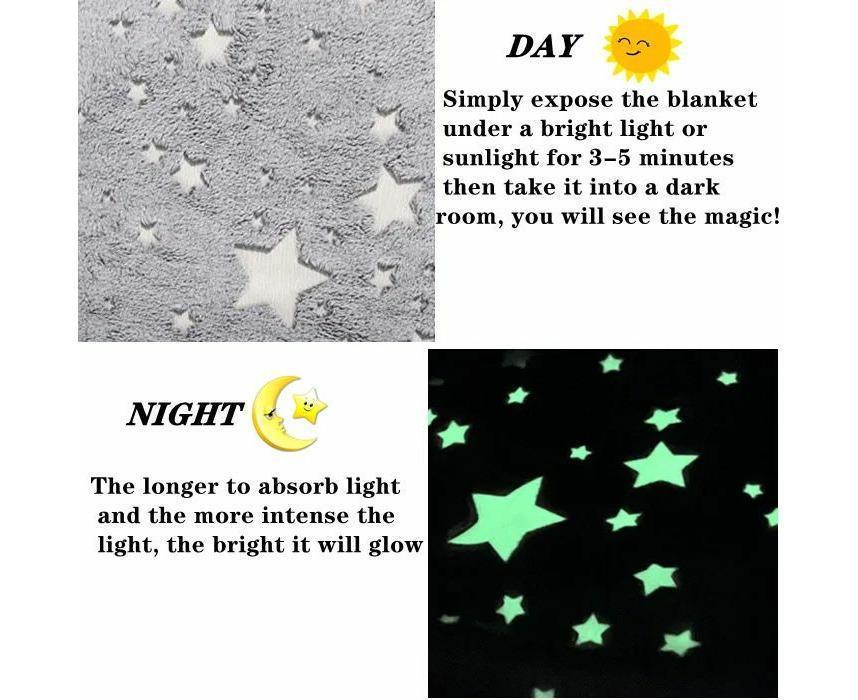 Gray Star Glow in The Dark Oversized Sweatshirt with Pockets Cute Unique Birthday Gift Women Warm Cozy Wearable Blanket