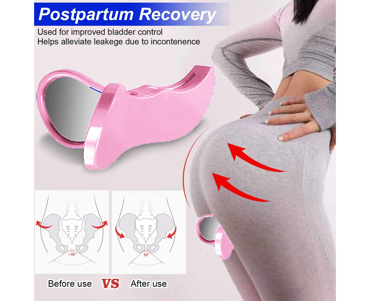 Pelvis Floor Muscle Medial Exerciser Hip Muscle&Inner Thigh Trainer Correction Beautiful Buttocks for Women - Pink