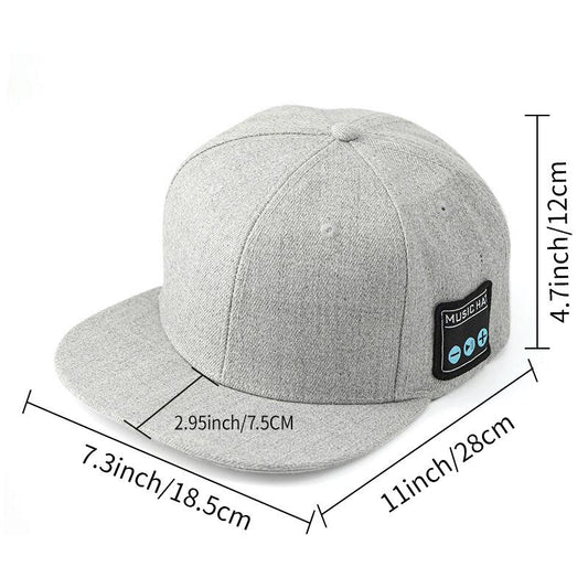 Light Gray Wireless Bluetooth Hat - Sports Cap with Dual Speakers, Bluetooth 5.4,Outdoor Music Hat for Running,Jogging,and Sports