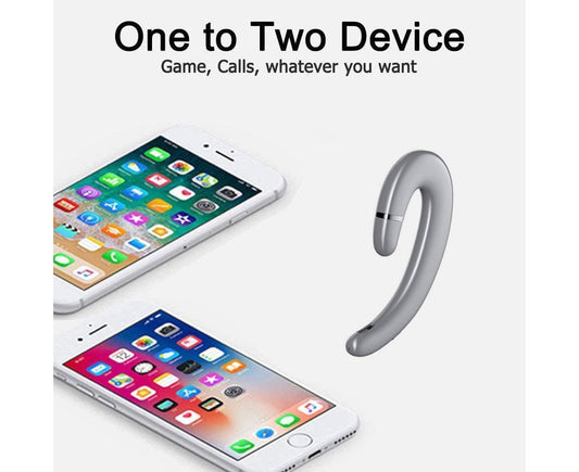 Ear Hook Wireless Headphones - Non Ear Plug - Noise Cancelling Single Ear Headset with Mic