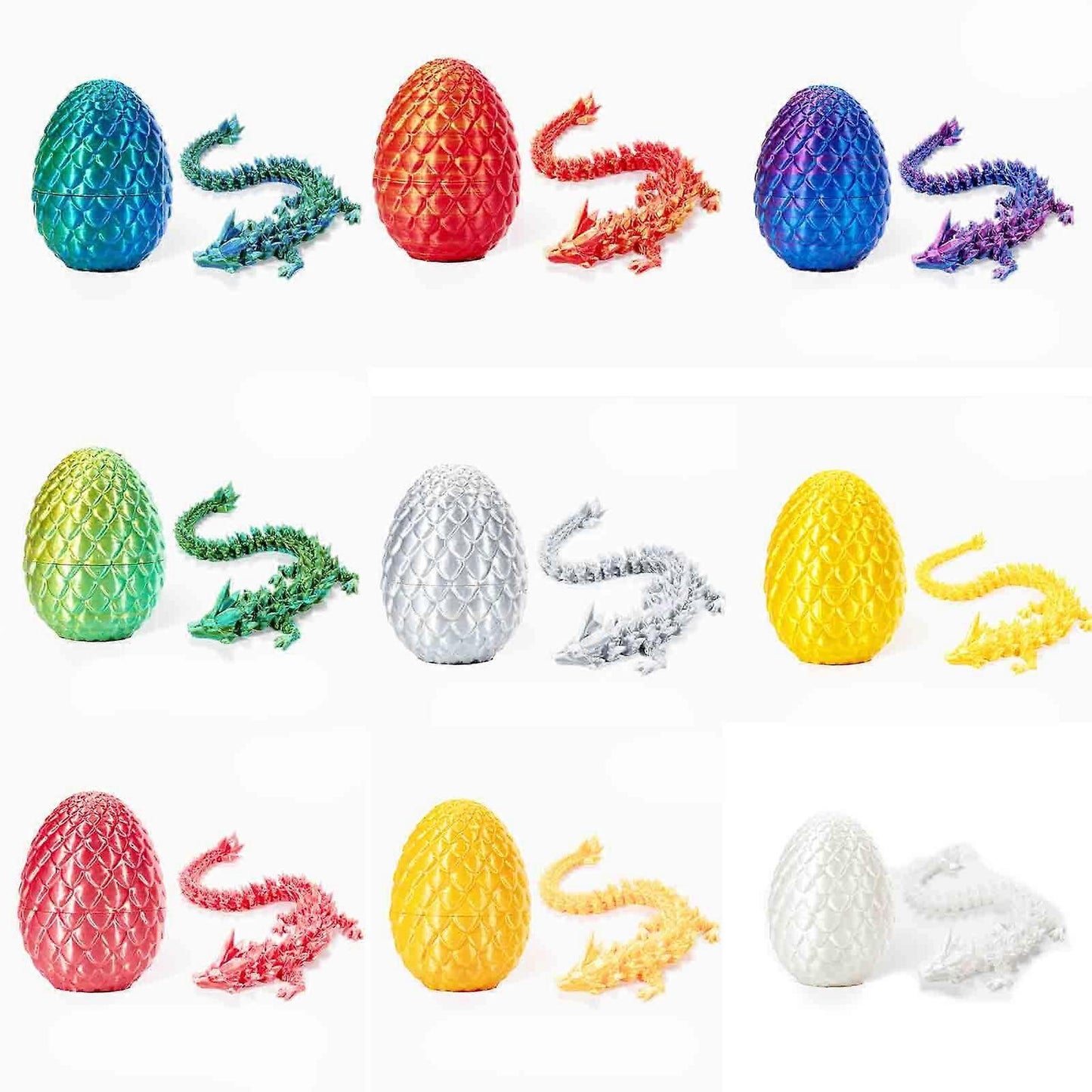 3D Printed Dragon in Egg, Full Articulated Dragon Crystal Dragon with Dragon Egg,50% Offer