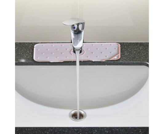 Waterproof Sink Faucet Mat Silicone Faucet Drain Cushion-Pink