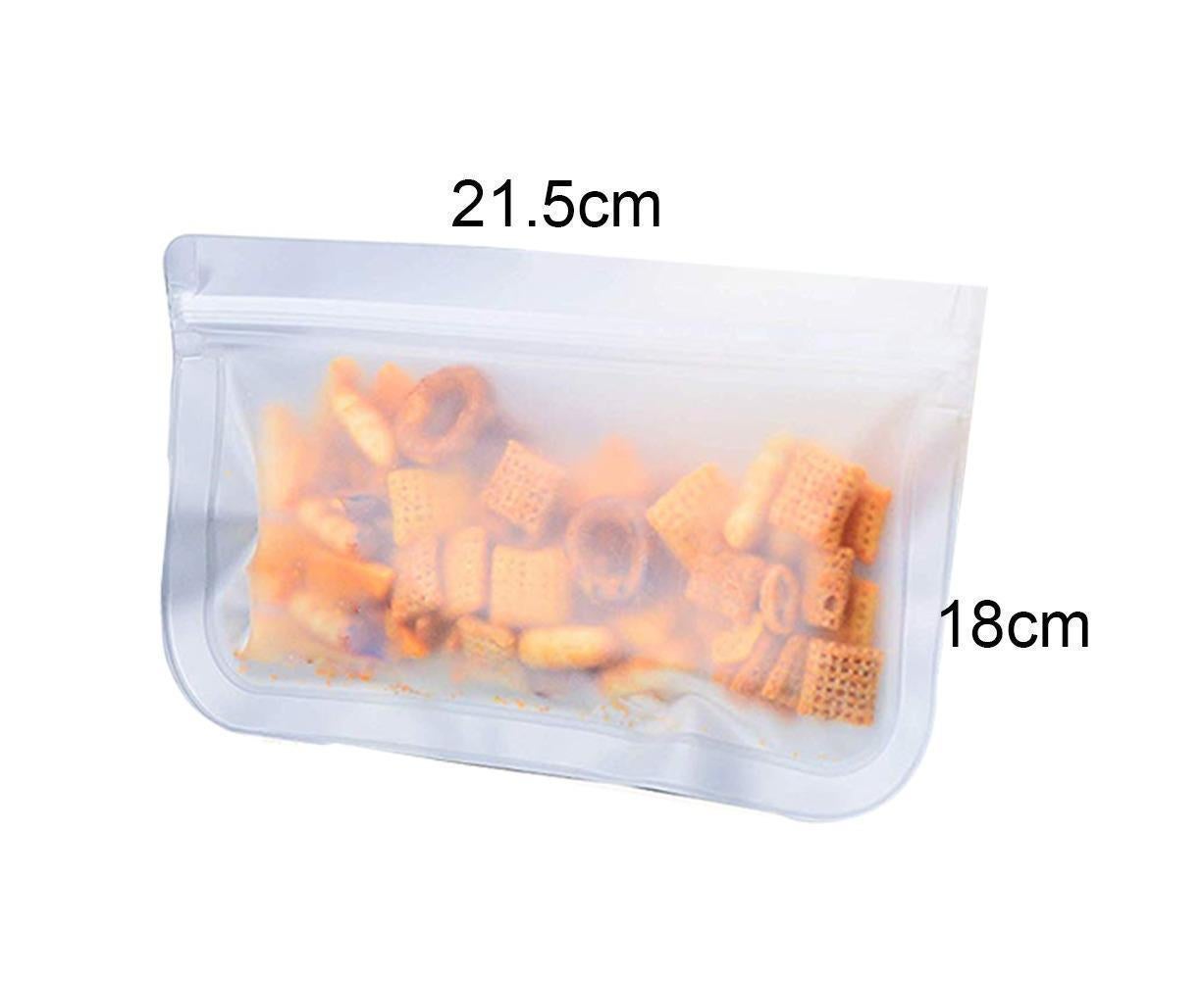 5Pcs Reusable Frosted Self Sealed Sandwiches Food Freezer Storage Bag Organizer
