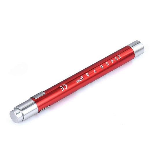 Red Pen Flashlight Battery Powered Portable Emergency LED Torch (1pc)