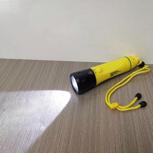 Diving Flashlight Waterproof Rechargeable Torch for Emergency Submersible Use - Yellow