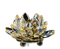 Artificial Crystal Lotus Buddhism Ornament Feng Shui Home Decor Collection Gift-Yellow