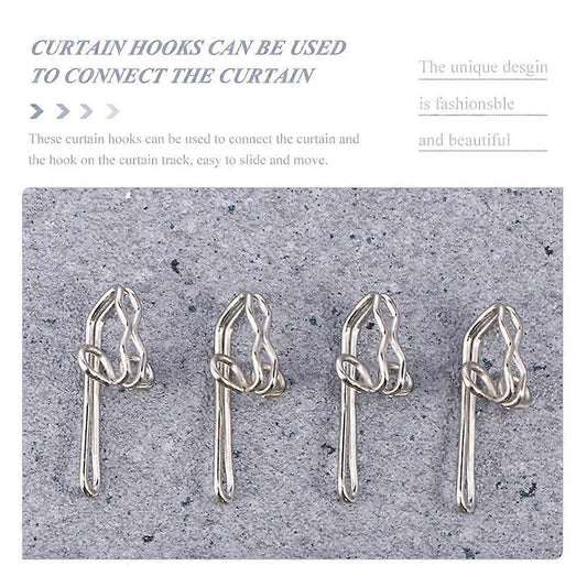 100pcs Metal Shower Curtain Hooks Pin-on Drapes Hooks Silver