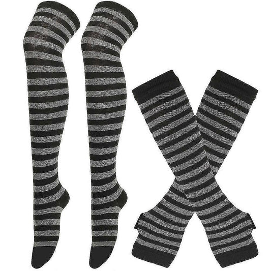 Women Knitted Fingerless Arm Sleeves Winter Costume Party Gloves