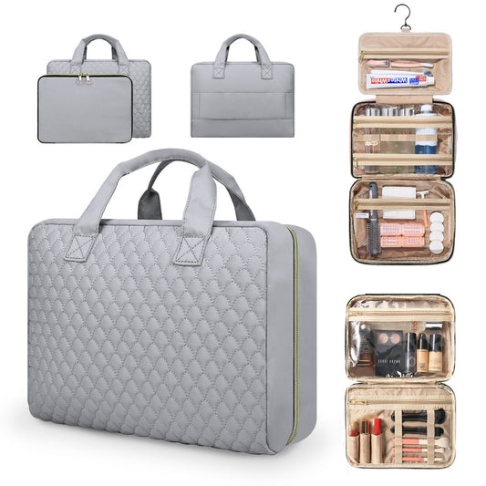 Ladies toiletry bag - Men's toiletry bag - Travel toiletry bag - Portable hanging storage box - Suitable for travel size shampoo, conditioner, skincare products and makeup accessories-Gray