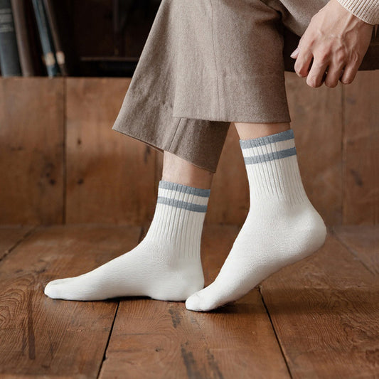 Mid-Calf Socks - 10-Pair Pack - Women's Socks - Men's Socks - Striped Socks - Solid Color Socks - Sports Socks