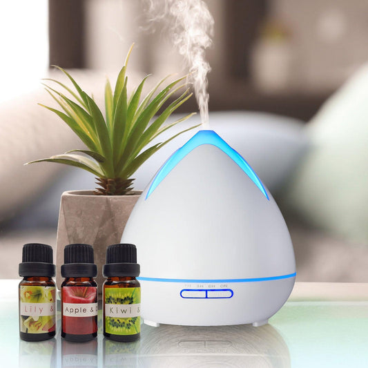 Essential Oils Ultrasonic Aromatherapy Diffuser Air Humidifier Purify 400ML - White.