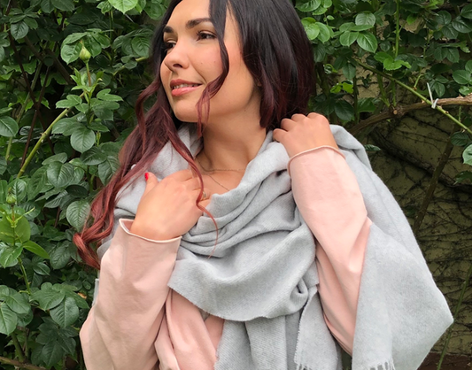 Paddington Scarf Fine Merino Wool Blend - Grey.