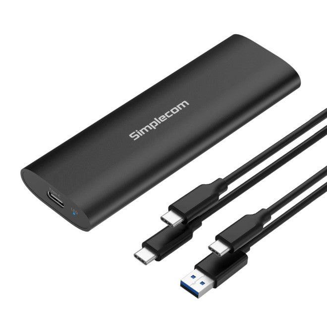 SIMPLECOM SE516 NVMe / SATA Dual Protocol M.2 SSD Tool-Free USB-C Enclosure USB 3.2 Gen 2 10Gbps.