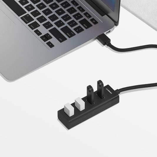 mbeat 4-Port USB 3.0 Hub - Black.