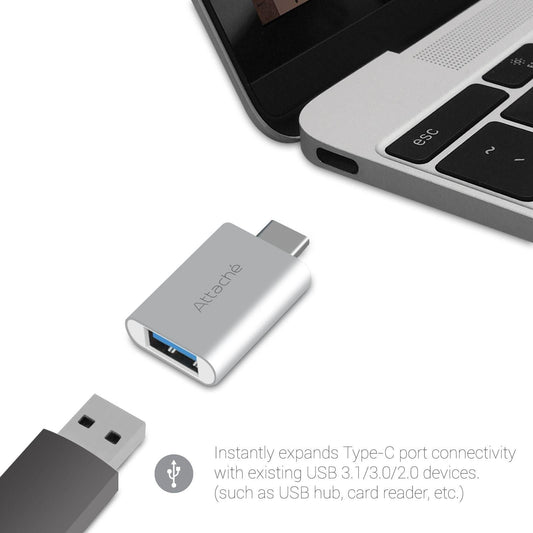 mbeat attache Aluminum USB 3.1/3.0 to USB Type C Adaptor.