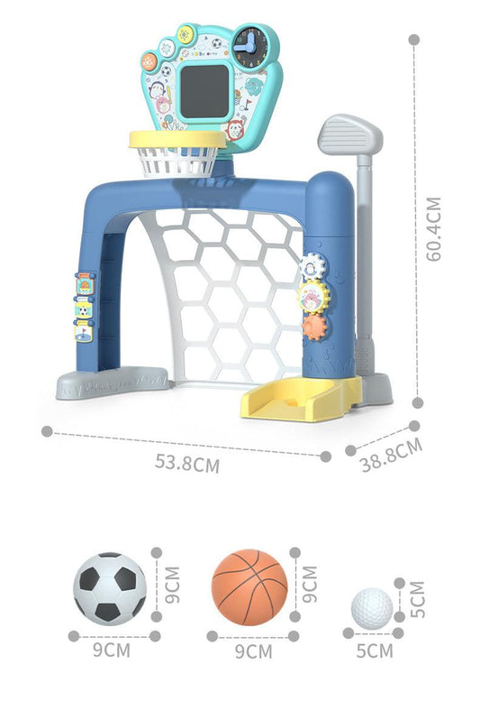 Sports World 3-in-1 Adjustable Indoor basketball, Soccer Goal, and Golf Set.