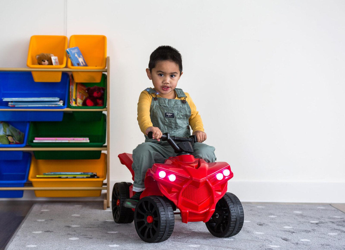 Rechargeable Ride-on Quad bike (Red) with Safe Braking System.