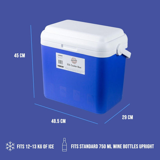 33L Portable Cooler Box Ice Chest for Picnic, Camping, Fishing, Caravan.