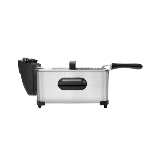 3.8L Deep Fryer with Timer Control Knob and Thermal Safety Device.