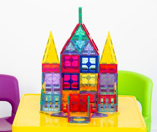 78 Pcs non-toxic STEM Educational, Durable Magnetic Tiles/Puzzle with Storage Bag.
