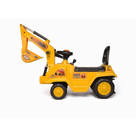 Ride-on Children's Excavator (Yellow) w/ Dual Operation Levers to Scoop.
