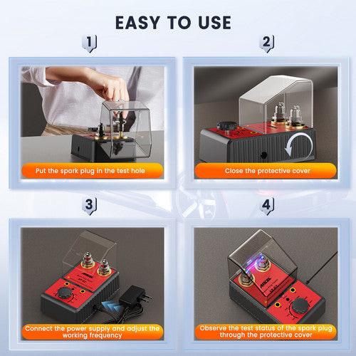 Ancel 12V Car Spark Plug Tester Auto Ignition System Tester Diagnostic Test Tool.