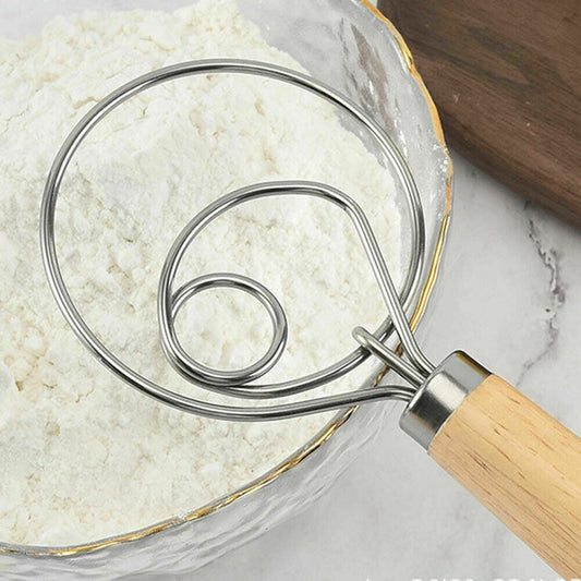 13 INCHES BAKING DOUGH STAINLESS STEEL LARGE WIRE WHISK MIXER BREAD COOKING TOOL.