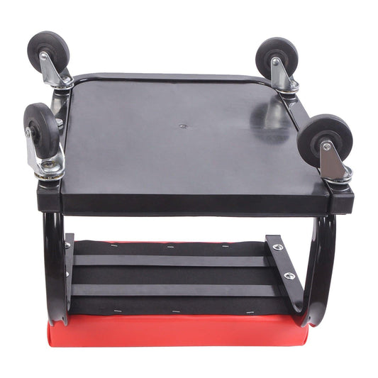 Padded Rolling Creeper Garage Mechanics Roller Seat Stool Chair with Tool Tray.