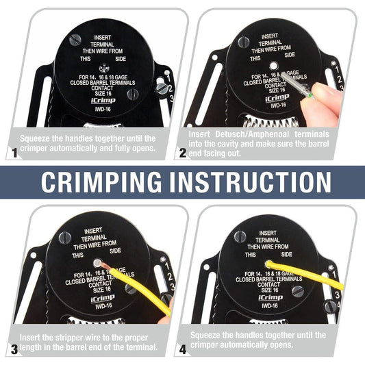 DT12 Crimper 4 Way Indent,8 Impression iCrimp Closed Barrel Type Deutsch Crimper.